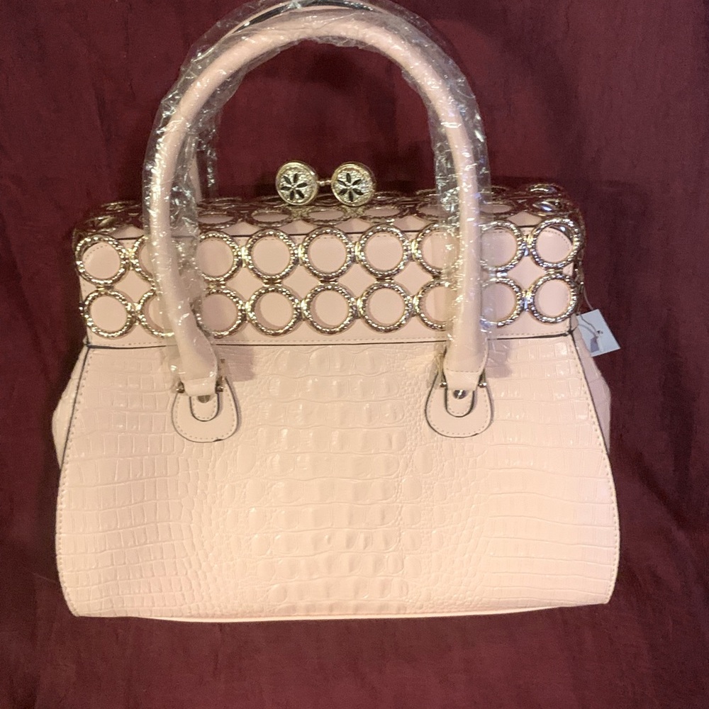Pink Purse with Shoulder Strap